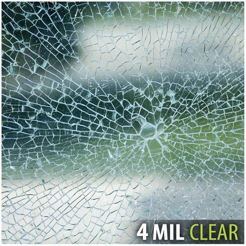 4mil Clear Security and Safety Window Film Shatterproof Glass Protective Vinyl Adhesive UV Blocking Explosion-Proof Tranparent Film, 17.7Inch x 78.7Inch in Saudi Arabia