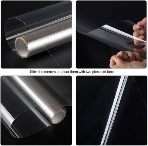 4mil Clear Security and Safety Window Film Shatterproof Glass Protective Vinyl Adhesive UV Blocking Explosion-Proof Tranparent Film, 17.7Inch x 78.7Inch in Saudi Arabia