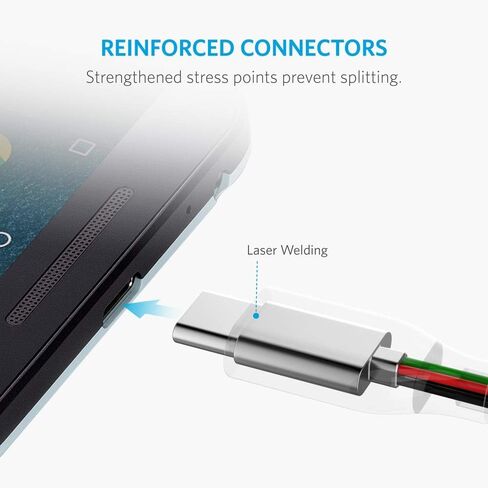 Anker USB C Cable, PowerLine+ USB-C to USB 3.0 cable (3ft), High Durability, for Samsung Galaxy Note 8, S8, S8+, S9, S10, Sony XZ, LG V20 G5 G6, HTC 10, Xiaomi 5 and More. Laptop in Saudi Arabia