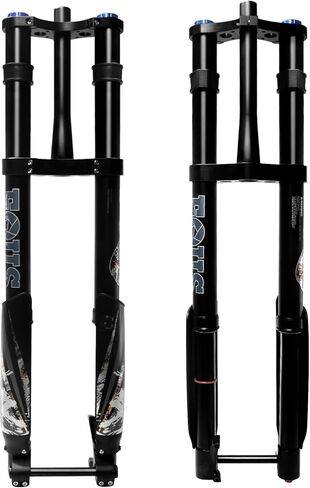 شوكة الدراجة الجبلية ZTZ، شوكة تعليق هوائية مقلوبة ذات تاج مزدوج، تعزيز المحور من خلال 15 × 110 مم، السفر 180 مم، تعديل الارتداد، شوكة أمامية مدببة مناسبة لفرامل القرص 26/27.5/29 MTB AM FR DH in Kuwait