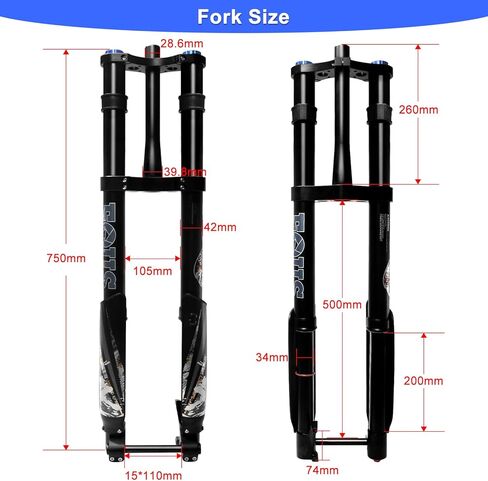 شوكة الدراجة الجبلية ZTZ، شوكة تعليق هوائية مقلوبة ذات تاج مزدوج، تعزيز المحور من خلال 15 × 110 مم، السفر 180 مم، تعديل الارتداد، شوكة أمامية مدببة مناسبة لفرامل القرص 26/27.5/29 MTB AM FR DH in Kuwait