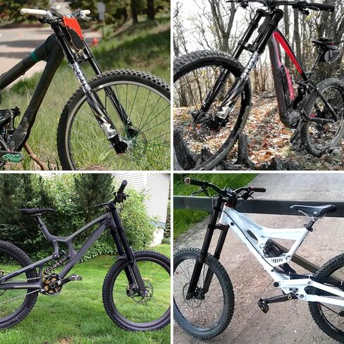 شوكة الدراجة الجبلية ZTZ، شوكة تعليق هوائية مقلوبة ذات تاج مزدوج، تعزيز المحور من خلال 15 × 110 مم، السفر 180 مم، تعديل الارتداد، شوكة أمامية مدببة مناسبة لفرامل القرص 26/27.5/29 MTB AM FR DH in Kuwait