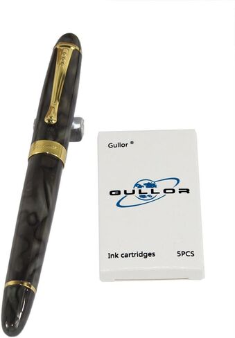 قلم حبر Gullor 450 ذو رأس عادي أسود غير لامع مع 5 خراطيش حبر ملونة in Kuwait