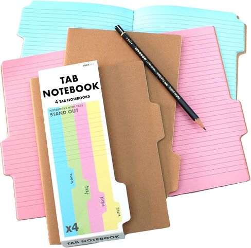 Suck UK Tab Notebook، دفتر يوميات A6، 4 دفاتر ملاحظات، 64 صفحة لكل كتاب، وسادات ملاحظات موضوعية مبوبة للدراسة، واللوازم المكتبية والدفاتر للعمل، واللوازم المدرسية ومخطط مراجعة أساسيات الكلية أو مجلة كرافت in Kuwait