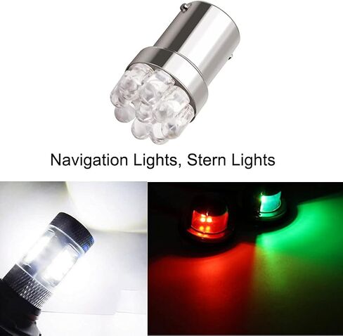 لمبة بديلة LED بحرية 90 لمبة 1004 لمبات إضاءة للقارب BA15D لمبة LED لأضواء ملاحة القوارب، أضواء مرساة للقارب، أضواء على سطح السفينة، أضواء القوس الخفيفة، تيار مستمر 12 فولت، 4 قطع in Saudi Arabia