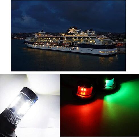 لمبة بديلة LED بحرية 90 لمبة 1004 لمبات إضاءة للقارب BA15D لمبة LED لأضواء ملاحة القوارب، أضواء مرساة للقارب، أضواء على سطح السفينة، أضواء القوس الخفيفة، تيار مستمر 12 فولت، 4 قطع in Saudi Arabia