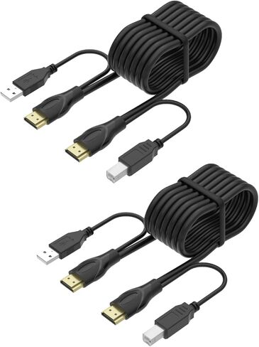 10ft/3m USB HDMI KVM Cable for HDMI KVM Switch，Integrated with HDMI USB A to HDMI USB B in Kuwait