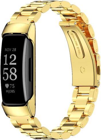 MIJOBS Strap for Fitbit Inspire 2, Stainless Steel Metal Band Replacement Wristbands Waterproof Bracelet Accessories for Inspire 2 Women Men in Saudi Arabia