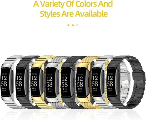 MIJOBS Strap for Fitbit Inspire 2, Stainless Steel Metal Band Replacement Wristbands Waterproof Bracelet Accessories for Inspire 2 Women Men in Saudi Arabia