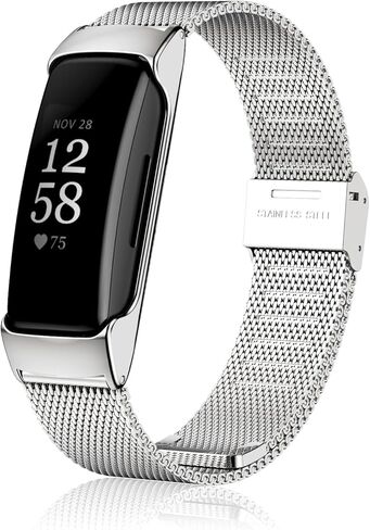 حزام MIJOBS لـ Fitbit Inspire 2، سوار معدني من الفولاذ المقاوم للصدأ بديل لأساور المعصم المقاومة للماء من أجل Inspire 2 النساء والرجال in Kuwait