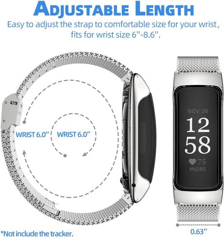 حزام MIJOBS لـ Fitbit Inspire 2، سوار معدني من الفولاذ المقاوم للصدأ بديل لأساور المعصم المقاومة للماء من أجل Inspire 2 النساء والرجال in Kuwait