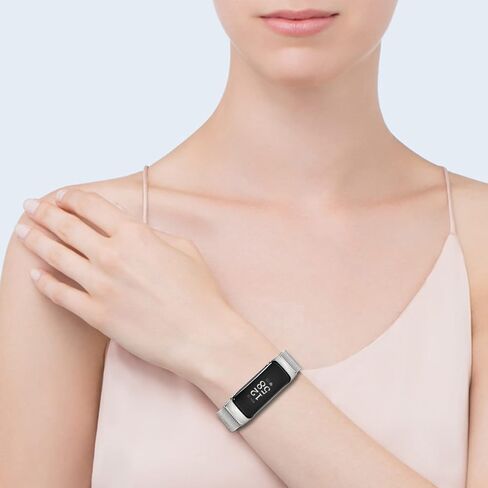 حزام MIJOBS لـ Fitbit Inspire 2، سوار معدني من الفولاذ المقاوم للصدأ بديل لأساور المعصم المقاومة للماء من أجل Inspire 2 النساء والرجال in Kuwait