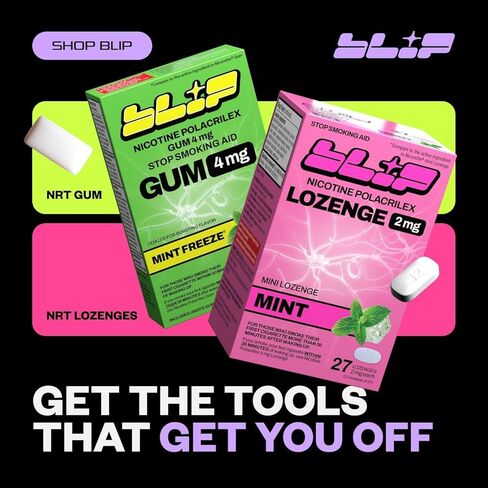 NRT Nicotine Gum and Lozenge Mini's - 2mg Fruit Freeze Flavor (20 Count) and 2mg Mint Flavor (27 Count) - Help Quit Smoking Aid, Reduce Cravings - Nicotine Replacement (FSA/HSA) in Kuwait