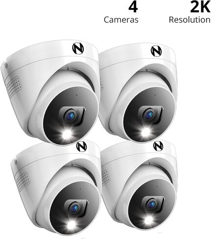Night Owl Add On Wired 2K HD Indoor/Outdoor Deterrence Dome Cameras with 2-Way Audio (2-Pack) (Requires Compatible DVR - Sold Separately) in Saudi Arabia
