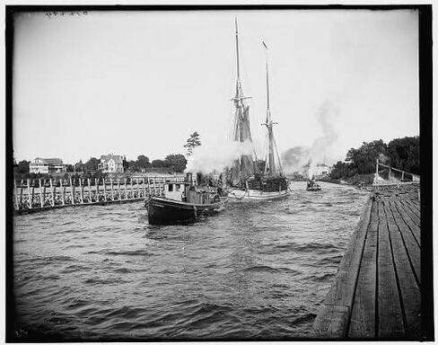 Infinite Photographs Photo: Busy Day,Canal,tugboats,waterbodies,Boats,Ships,Charlevoix,Michigan,MI,c1900 in Saudi Arabia