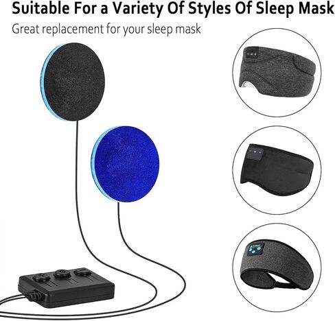 سماعات بلوتوث للنوم من QYCHHJ مع مكبرات صوت رفيعة للغاية مع 24 صوتًا أبيضًا وموسيقى ستيريو لسماعات النوم وقناع النوم واستبدال عصابة الرأس in Kuwait