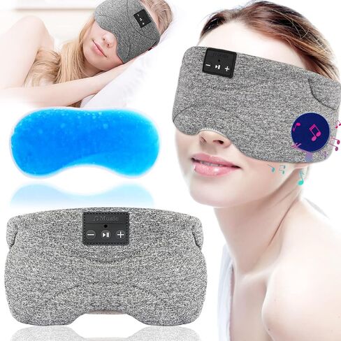 سماعات بلوتوث للنوم من QYCHHJ مع مكبرات صوت رفيعة للغاية مع 24 صوتًا أبيضًا وموسيقى ستيريو لسماعات النوم وقناع النوم واستبدال عصابة الرأس in Kuwait