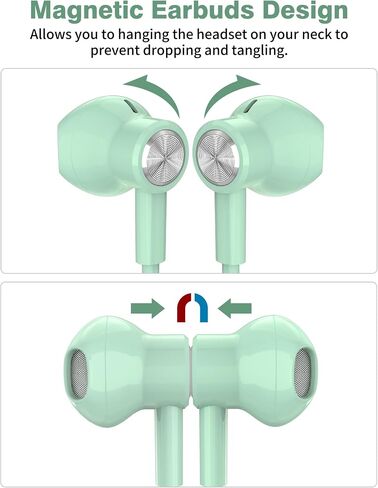 USB C Headphones Earbuds for iPhone 15 Plus iPad, Magnetic Wired Type C Earphone with Microphone for Android Samsung Galaxy S24 S23 S22 S21 FE S20 Note 20 Google Pixel 9 8 7 Pro 8A 6A 6 OnePlus Mint in Kuwait