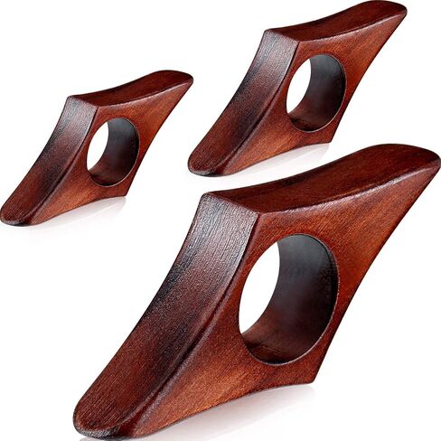 3 Pieces Assorted Size Wooden Book Page Holder, Wooden Thumb Bookmark Novel Reading Ring Accessories Presents for Readers Book Lovers Bookworm Literary Presents (Brown) in Saudi Arabia
