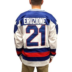 Mike Eruzione #21 American Team White Hockey Jersey