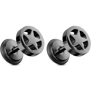 Pierced Owl 16GA 316L Stainless Steel Star Center Fake 0GA Plugs, Sold as a Pair