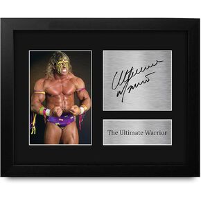 HWC Trading The Ultimate Warrior Framed Gift Signed Printed Autograph WWF WWE Wrestling Print Photo Picture Display - US Letter Size