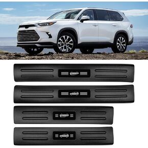 مواد ABS Door Sill Protector متوافق مع Toyota Grand Highlander (تشمل الهجين) LE/XLE/Limited/Platinum Accessories 2024-2025 SILL SILL
