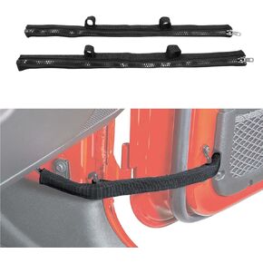 HY-SPEED 2PCS Front Door Limiting Straps Compatible with 2007 2008 2009 2010 2011 2012 2013 2014 2015 2016 2017 2018 Wrangler JK JKU, Door Check Limiter, with Wire Protecting Harness, Black