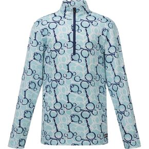 Kerrits Kids Breeze Ice Fil Long Sleeve Fearostrian Shirt -To Colding Kids Kids Sun Protect Top لركوب الخيل ، والرياضة في الهواء الطلق