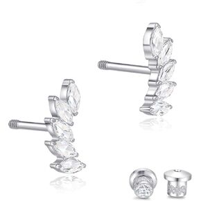 Limerencia hypoallergenic titanium screw arics arics arocrings grade cubic zirconia g23 20g ear crawler budrings for ensitive ear en ear gralage jewelry