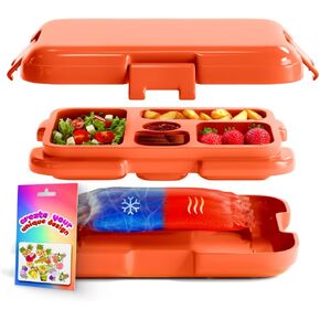 Bento Box for Kids with Hot & Cold Packs for Lunch Box Kids - Microwavable Lunch Containers with Compartments - Kids Bento Lunch Box for School - Lunchbox Bento Snack Box
