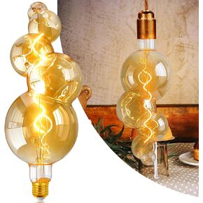 40 واط زخرفية مصابيح LED LED خمر ، أجنبي خاص 4W LED LED LED Bulb ، 2700K أضواء دافئة ذهبية كبيرة الحجم ، قاعدة مصباح E26 قابلة للضايق ، حزمة واحدة