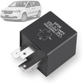 EP26 4 pin Turn Signal Relay EP26 LED Flasher Relay for Jeep TJ Wrangler 1997-2000 ， Dodge Grand Caravan Caravan Neon 1993-1999 Replace# 56009339 (EP26)