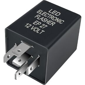 5 Pin EP27 FL27 Electronic Flasher Relay fits for Car Vehicle LED Turn Signal Light Bulbs Hyper Blink Flash Fix