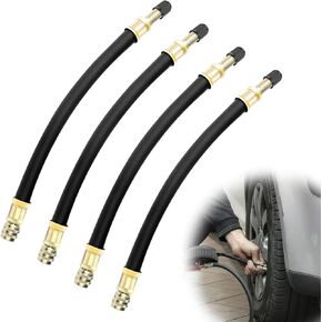 2 Pcs 8.25" Black Valve Stem Extension, Flexible Valve Stem Extenders for Cars, Trucks, Motorcycles, Bikes, Scooters - Universal Fit
