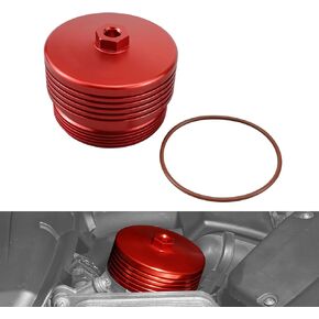 Bevinsee Oil Filtrar Housing Cover Cap 11427525334 Compatible with BMW N54 N55 S55 N20 N26 E90 E92 F10 E82 E83 E60 E70 X5 Z4 335i 135i 535i, Aluminum, Silver