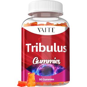 Tribulus Terrestris Gummies 1000 mg – 60 Chewable Gummies – Vegan, Sugar-Free, Gluten-Free, Non-GMO – Plant-Based Daily Formula – No Water Needed – Easy-to-Take Supplement Format