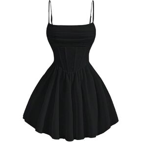 Oyoangle Girl's Spaghetti Strap Ruched Ruched Huffle Hemless Summer Flowy Friches Short