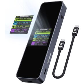 حاوية DOCKCASE Visual Smart M.2 NVMe SSD، تدعم 5s PLP تمنع فقدان البيانات، USB 3.2 Gen 2 Type-C (10 جيجابت في الثانية)، تناسب NVMe PCIe بحجم 2230/2242/2260/2280، تدعم مفتاح M-Key B+M UASP