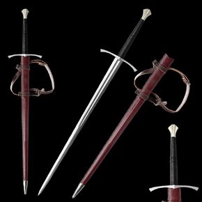 49 Inch Medieval Full Tang Samurai Sword Genuine Hand Forged Spring Steel Long Sword with Brown Scabbard Modern Tempering Process - Men's Gifts | Home Decor | Cosplay