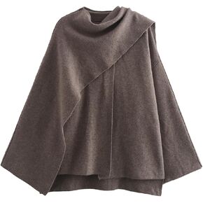 Kissonic Women's Oversized Scarf Jacket Shawl Wraps Knit Long Sleeve Button Winter Peacoat