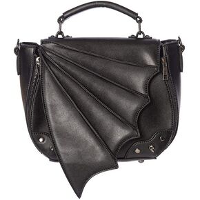 Lost Queen Women's Black Bat Wing Gwendolyn Bag