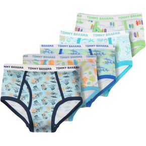 Tommy Bahama Boys 5-Pack Cotton Briefs - Soft, Tag Free Underwear Multipack for Kids and Toddlers