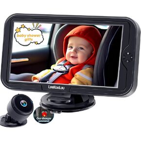 LeeKooLuu Baby Car Camera USB: Gift for Infant Protect Eyes 2 Mins Easy Install Rear Facing Car Seat Baby Monitor with Camera HD 1080P Crystal Night Vision Backseat Camera 360° Rotation Two Kids K01