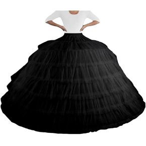 OFEYCHUN Crinoline Petticoat Skirt for Women Under Dress 6 Hoop Skirt Crinoline Underskirt for Quinceanera Dresses Ball Gown