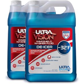 ULTRA 1PLUS De-Icer Windshield Washer Fluid - Advanced Formula for Winter Driving - Clear Vision in Weather Conditions -32F - 1 DeIcer Gallon