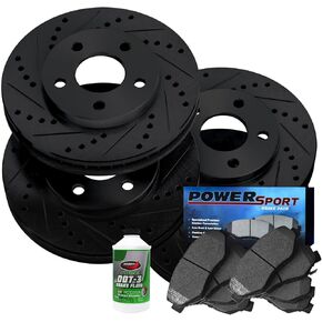 Power Sport Front Rear Brakes and Rotors Kit |Front Rear Brake Pads| Brake Rotors and Pads| Semi-Metallic Brake Pads and Rotors BBCC.13004.03