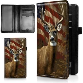 Leather Checkbook Covers for Personal Checkbook Check book Holder Cover Wallets for Women Men,RFID-Blocking Slim Checkbook Cover for Duplicate Checks with Elastic Strap,Colorful Hummingbirds