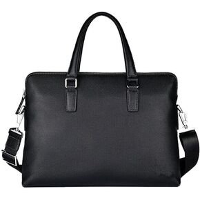 JIUFENG Men Genuine Leather Waterproof Briefcase Laptop Business Shoulder Messenger Bag for Work Office Travel