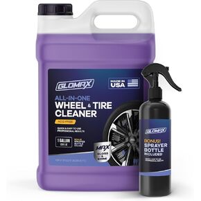 Wheel Cleaner (1 Gallon) - Non Acid Rim Cleaner - All in One Wheel and Tire Cleaner for Car Detailing - Made in USA Tire Cleaner Spray - Removes Brake Dust, Oil, Dirt, Light Corrosion